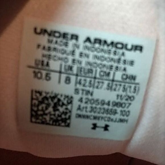 Under Armour Pink Charged RC Running Shoes 10.5 - Picture 7 of 7